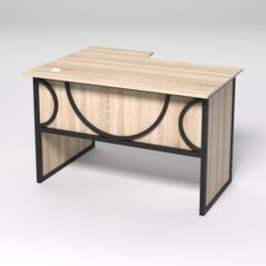 Стол эргономичный офисный СЭ-16 (правосторонний) СТРОНГ в стиле ЛОФТ декор №1, Дуб Сонома