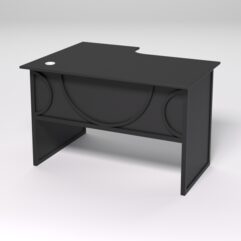 Стол эргономичный офисный СЭ-16 (правосторонний) СТРОНГ в стиле ЛОФТ декор №1, Черный