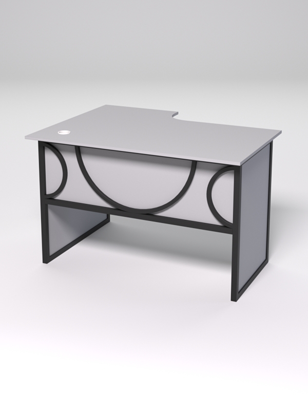 Стол эргономичный офисный СЭ-16 (правосторонний) СТРОНГ в стиле ЛОФТ декор №1, Серый