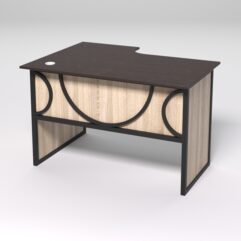 Стол эргономичный офисный СЭ-16 (правосторонний) СТРОНГ в стиле ЛОФТ декор №1, Дуб Венге и Дуб Сонома