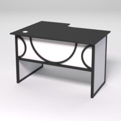 Стол эргономичный офисный СЭ-16 (правосторонний) СТРОНГ в стиле ЛОФТ декор №1, Черный и Белый