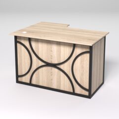 Стол эргономичный офисный СЭ-16А (правосторонний) СТРОНГ в стиле ЛОФТ декор №1, Дуб Сонома