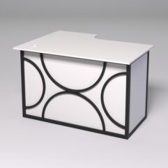 Стол эргономичный офисный СЭ-16А (правосторонний) СТРОНГ в стиле ЛОФТ декор №1, Белый