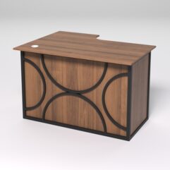 Стол эргономичный офисный СЭ-16А (правосторонний) СТРОНГ в стиле ЛОФТ декор №1, Орех