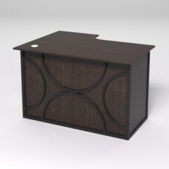 Стол эргономичный офисный СЭ-16А (правосторонний) СТРОНГ в стиле ЛОФТ декор №1, Дуб Венге