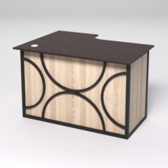 Стол эргономичный офисный СЭ-16А (правосторонний) СТРОНГ в стиле ЛОФТ декор №1, Дуб Венге и Дуб Сонома