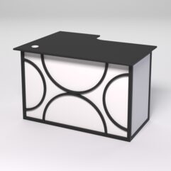 Стол эргономичный офисный СЭ-16А (правосторонний) СТРОНГ в стиле ЛОФТ декор №1, Черный и Белый