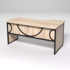 Стол эргономичный офисный СЭ-17 (левосторонний) СТРОНГ в стиле ЛОФТ декор №1, Дуб Сонома