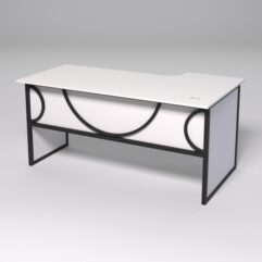 Стол эргономичный офисный СЭ-17 (левосторонний) СТРОНГ в стиле ЛОФТ декор №1, Белый