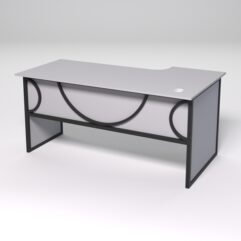 Стол эргономичный офисный СЭ-17 (левосторонний) СТРОНГ в стиле ЛОФТ декор №1, Серый