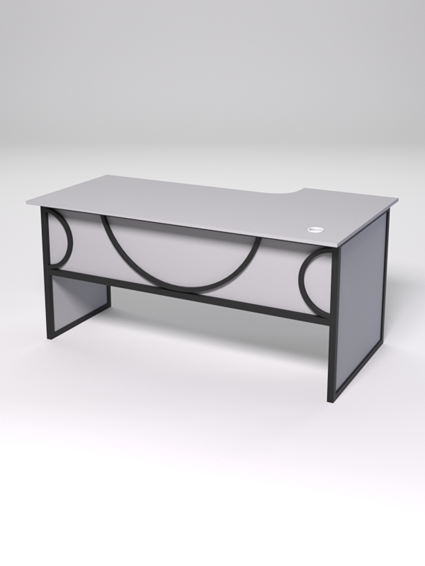 Стол эргономичный офисный СЭ-17 (левосторонний) СТРОНГ в стиле ЛОФТ декор №1, Серый