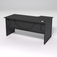 Стол эргономичный офисный СЭ-17 (левосторонний) СТРОНГ в стиле ЛОФТ декор №1, Черный