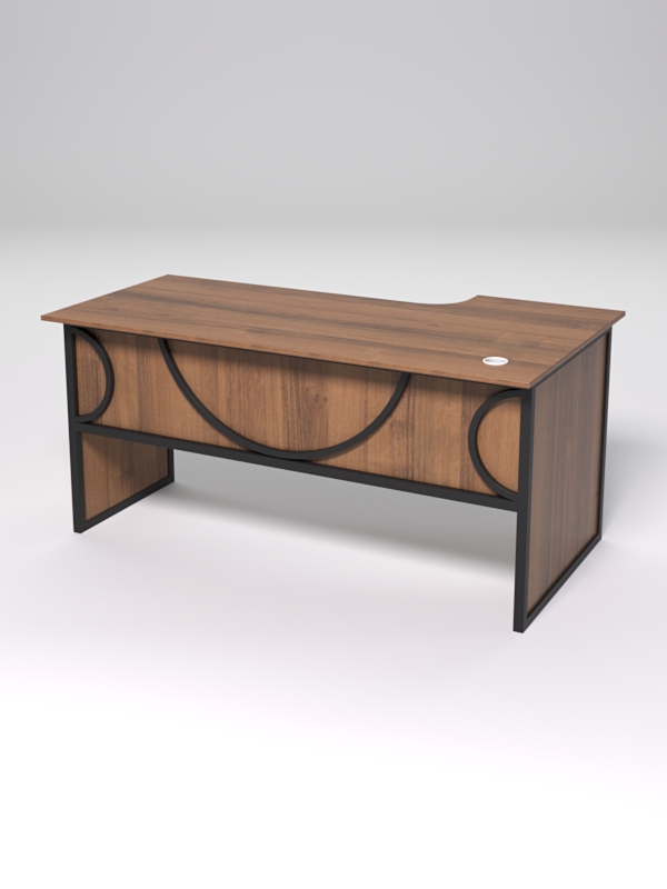 Стол эргономичный офисный СЭ-17 (левосторонний) СТРОНГ в стиле ЛОФТ декор №1, Орех