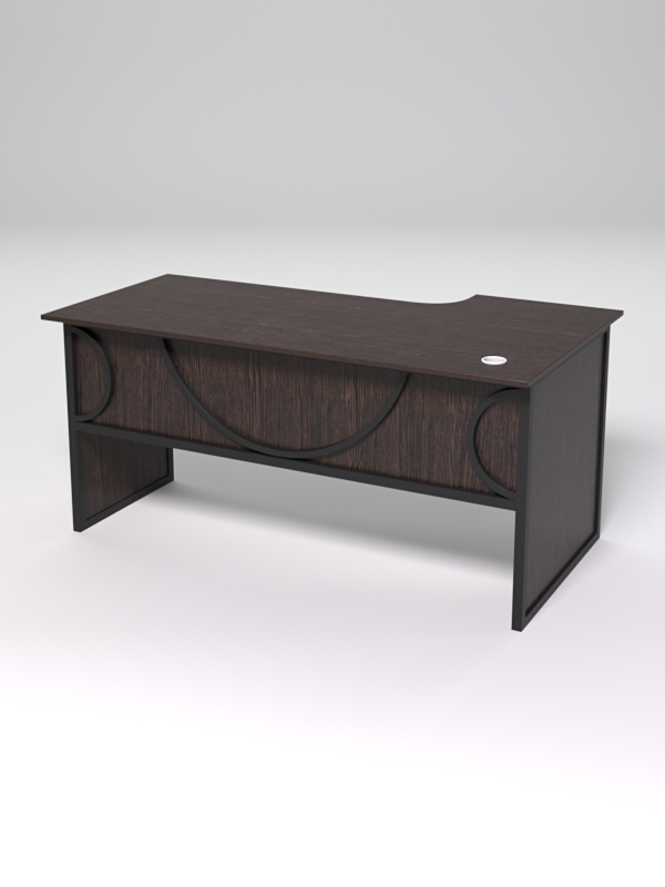 Стол эргономичный офисный СЭ-17 (левосторонний) СТРОНГ в стиле ЛОФТ декор №1, Дуб Венге