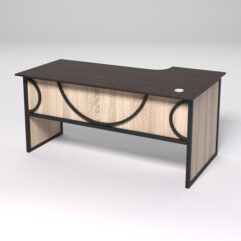 Стол эргономичный офисный СЭ-17 (левосторонний) СТРОНГ в стиле ЛОФТ декор №1, Дуб Венге и Дуб Сонома