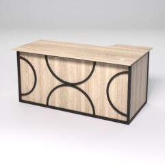 Стол эргономичный офисный СЭ-17А (левосторонний) СТРОНГ в стиле ЛОФТ декор №1, Дуб Сонома