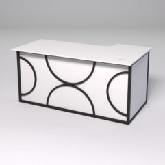 Стол эргономичный офисный СЭ-17А (левосторонний) СТРОНГ в стиле ЛОФТ декор №1, Белый