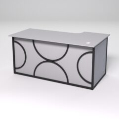 Стол эргономичный офисный СЭ-17А (левосторонний) СТРОНГ в стиле ЛОФТ декор №1, Серый