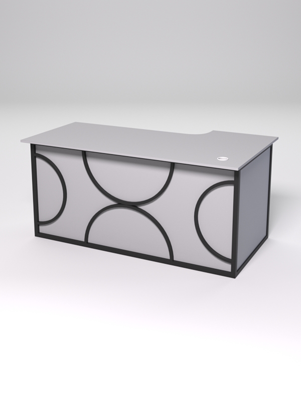 Стол эргономичный офисный СЭ-17А (левосторонний) СТРОНГ в стиле ЛОФТ декор №1, Серый