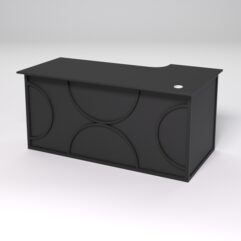 Стол эргономичный офисный СЭ-17А (левосторонний) СТРОНГ в стиле ЛОФТ декор №1, Черный