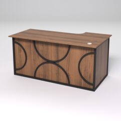 Стол эргономичный офисный СЭ-17А (левосторонний) СТРОНГ в стиле ЛОФТ декор №1, Орех