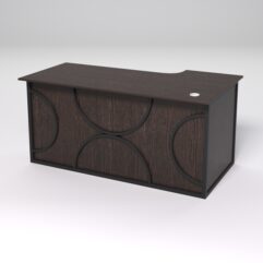 Стол эргономичный офисный СЭ-17А (левосторонний) СТРОНГ в стиле ЛОФТ декор №1, Дуб Венге