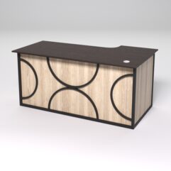 Стол эргономичный офисный СЭ-17А (левосторонний) СТРОНГ в стиле ЛОФТ декор №1, Дуб Венге и Дуб Сонома