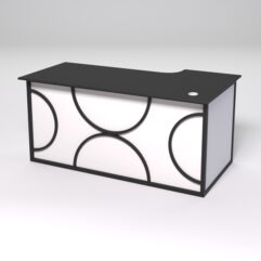 Стол эргономичный офисный СЭ-17А (левосторонний) СТРОНГ в стиле ЛОФТ декор №1, Черный и Белый