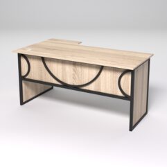 Стол эргономичный офисный СЭ-18 (правосторонний) СТРОНГ в стиле ЛОФТ декор №1, Дуб Сонома