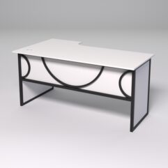 Стол эргономичный офисный СЭ-18 (правосторонний) СТРОНГ в стиле ЛОФТ декор №1, Белый