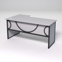 Стол эргономичный офисный СЭ-18 (правосторонний) СТРОНГ в стиле ЛОФТ декор №1, Серый