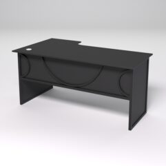 Стол эргономичный офисный СЭ-18 (правосторонний) СТРОНГ в стиле ЛОФТ декор №1, Черный