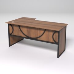 Стол эргономичный офисный СЭ-18 (правосторонний) СТРОНГ в стиле ЛОФТ декор №1, Орех