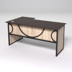 Стол эргономичный офисный СЭ-18 (правосторонний) СТРОНГ в стиле ЛОФТ декор №1, Дуб Венге и Дуб Сонома