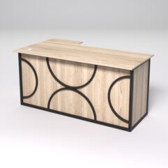 Стол эргономичный офисный СЭ-18А (правосторонний) СТРОНГ в стиле ЛОФТ декор №1, Дуб Сонома