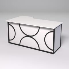 Стол эргономичный офисный СЭ-18А (правосторонний) СТРОНГ в стиле ЛОФТ декор №1, Белый