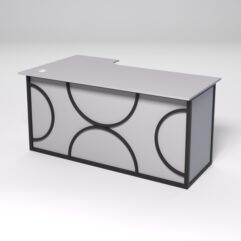 Стол эргономичный офисный СЭ-18А (правосторонний) СТРОНГ в стиле ЛОФТ декор №1, Серый