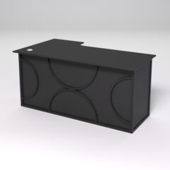 Стол эргономичный офисный СЭ-18А (правосторонний) СТРОНГ в стиле ЛОФТ декор №1, Черный