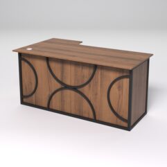 Стол эргономичный офисный СЭ-18А (правосторонний) СТРОНГ в стиле ЛОФТ декор №1, Орех