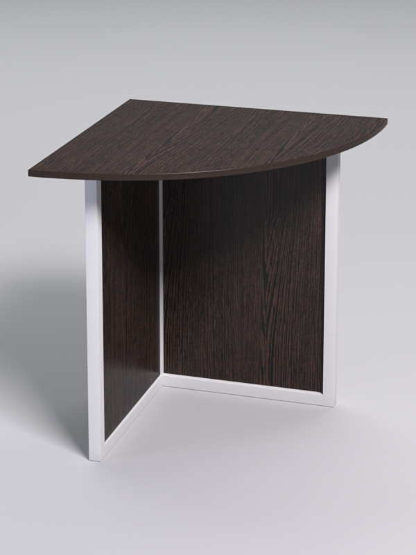 Стол угловой офисный СП-23 СТРОНГ в стиле ЛОФТ, Орех + металлический каркас Белый — изображение 2