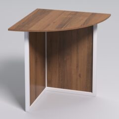 Стол угловой офисный СП-23 СТРОНГ в стиле ЛОФТ, Орех + металлический каркас Белый