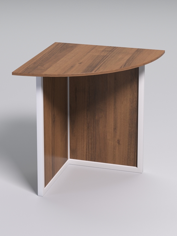 Стол угловой офисный СП-23 СТРОНГ в стиле ЛОФТ, Орех + металлический каркас Белый