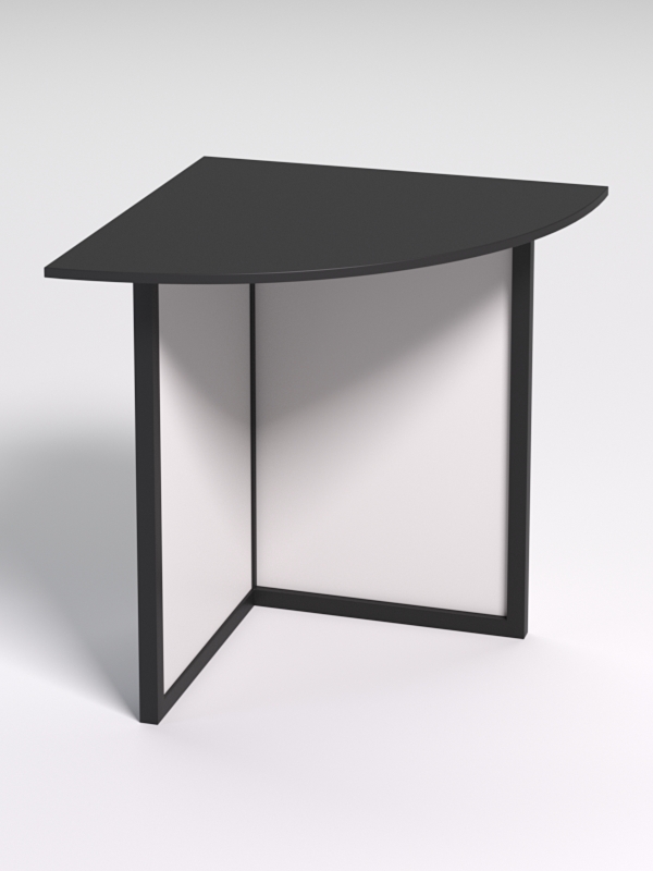 Стол угловой офисный СП-23 СТРОНГ в стиле ЛОФТ, Черный и Белый