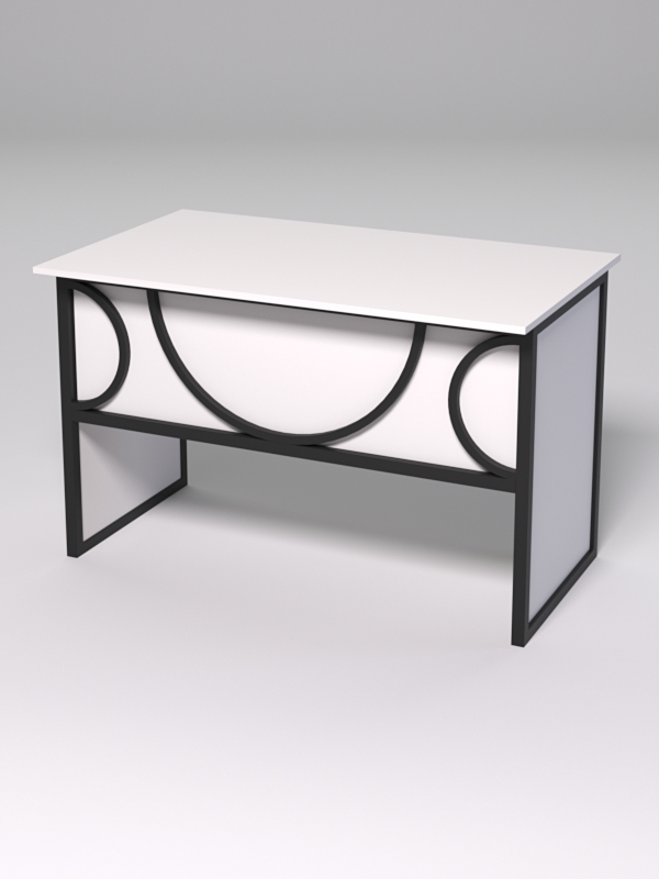 Стол для компьютера СК-31 СТРОНГ в стиле ЛОФТ декор №1, Белый