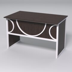 Стол для компьютера СК-31 СТРОНГ в стиле ЛОФТ декор №1, Дуб Венге + металлический каркас Белый