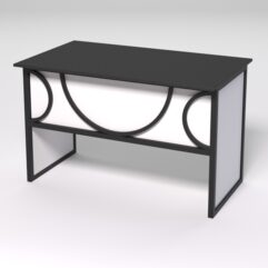 Стол для компьютера СК-31 СТРОНГ в стиле ЛОФТ декор №1, Черный и Белый