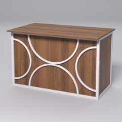 Стол для компьютера СК-31А СТРОНГ в стиле ЛОФТ декор №1, Орех + металлический каркас Белый