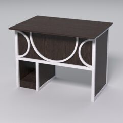 Стол для компьютера СК-32 СТРОНГ в стиле ЛОФТ декор №1, Дуб Венге + металлический каркас Белый