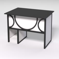 Стол для компьютера СК-32 СТРОНГ в стиле ЛОФТ декор №1, Черный и Белый