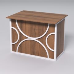 Стол для компьютера СК-32А СТРОНГ в стиле ЛОФТ декор №1, Орех + металлический каркас Белый